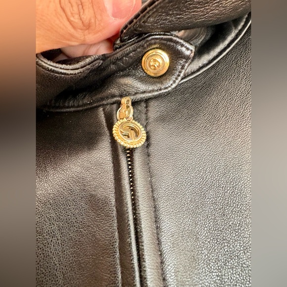 St. John Sport by Marie Gray black leather jacket - Picture 6 of 14